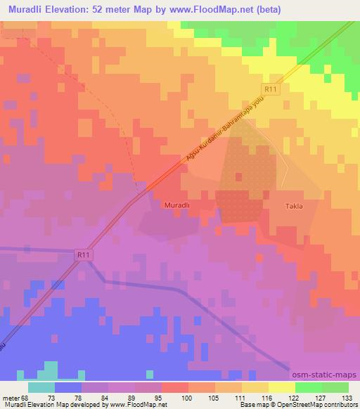 Muradli,Azerbaijan Elevation Map