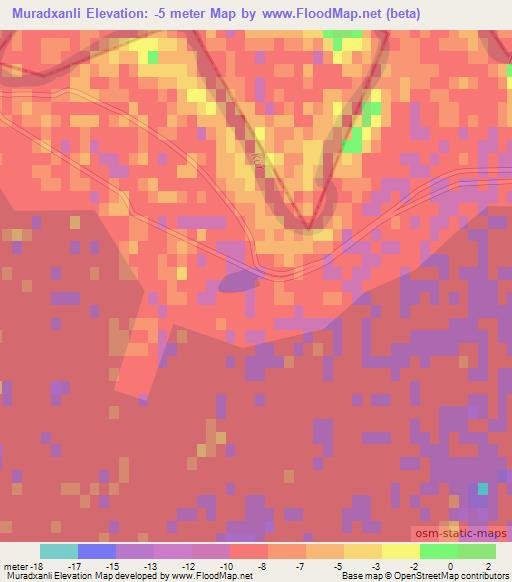 Muradxanli,Azerbaijan Elevation Map