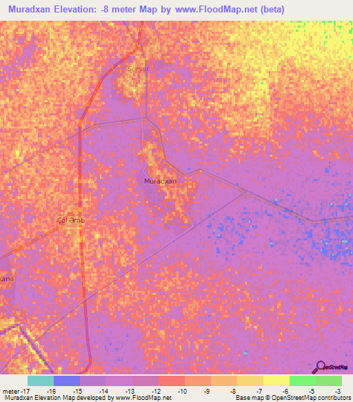 Muradxan,Azerbaijan Elevation Map