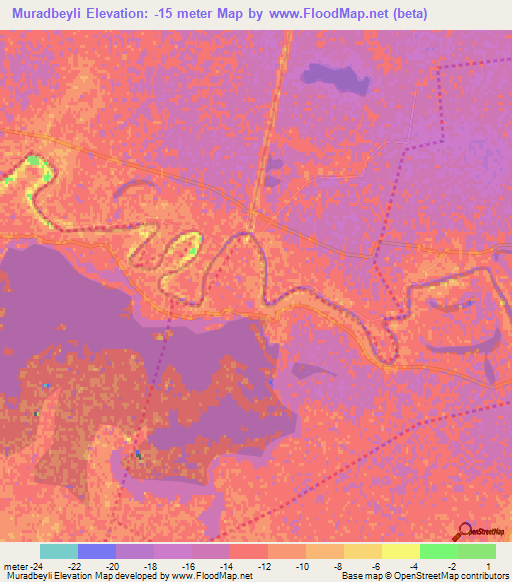 Muradbeyli,Azerbaijan Elevation Map