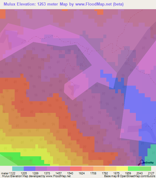Mulux,Azerbaijan Elevation Map