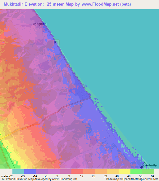 Mukhtadir,Azerbaijan Elevation Map
