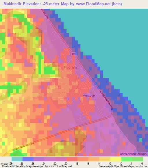 Mukhtadir,Azerbaijan Elevation Map