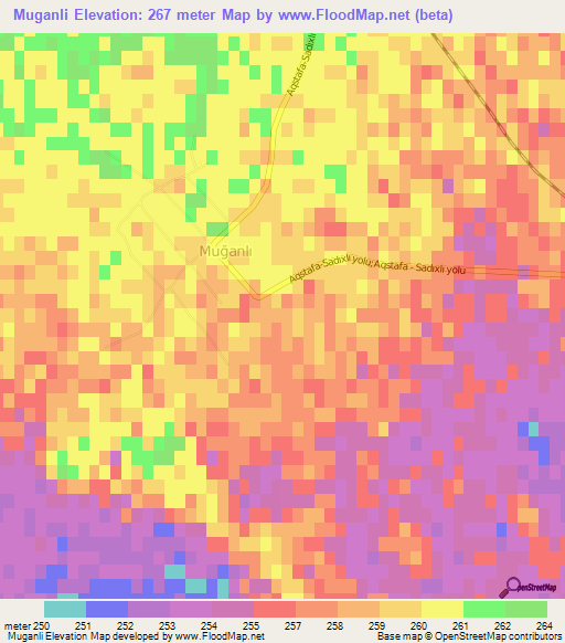 Muganli,Azerbaijan Elevation Map