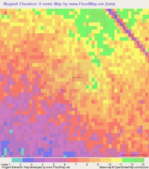 Muganli,Azerbaijan Elevation Map