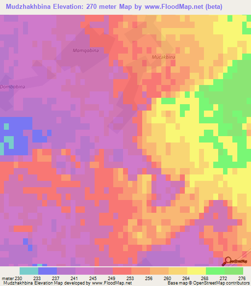 Mudzhakhbina,Azerbaijan Elevation Map
