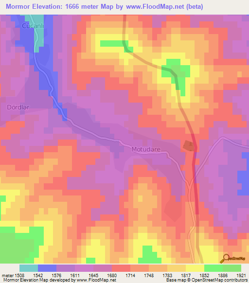Mormor,Azerbaijan Elevation Map