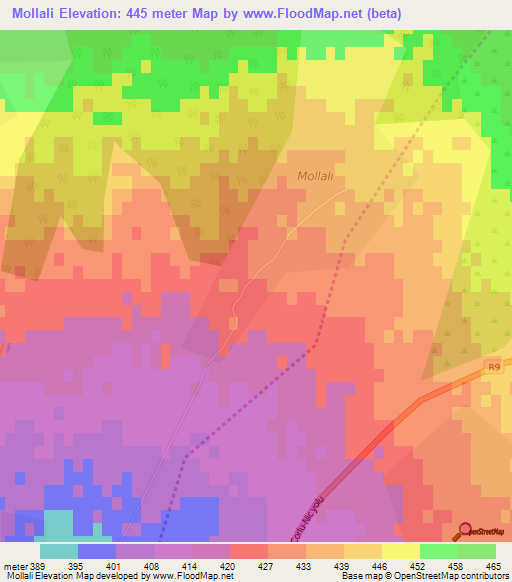 Mollali,Azerbaijan Elevation Map