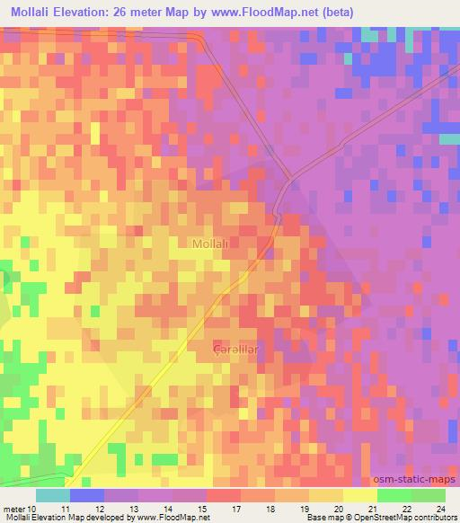 Mollali,Azerbaijan Elevation Map