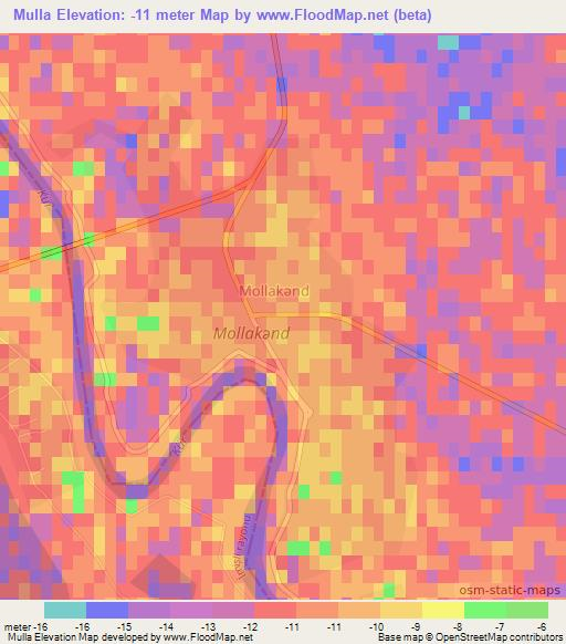 Mulla,Azerbaijan Elevation Map
