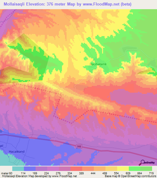 Mollaisaqli,Azerbaijan Elevation Map