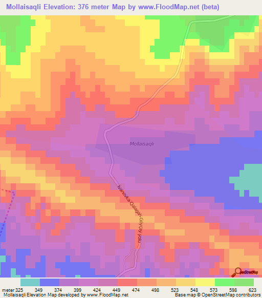 Mollaisaqli,Azerbaijan Elevation Map