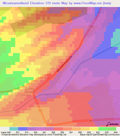 Mirzamamedkend,Azerbaijan Elevation Map
