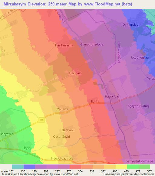 Mirzakasym,Azerbaijan Elevation Map