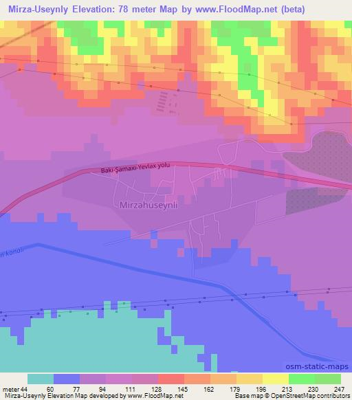 Mirza-Useynly,Azerbaijan Elevation Map