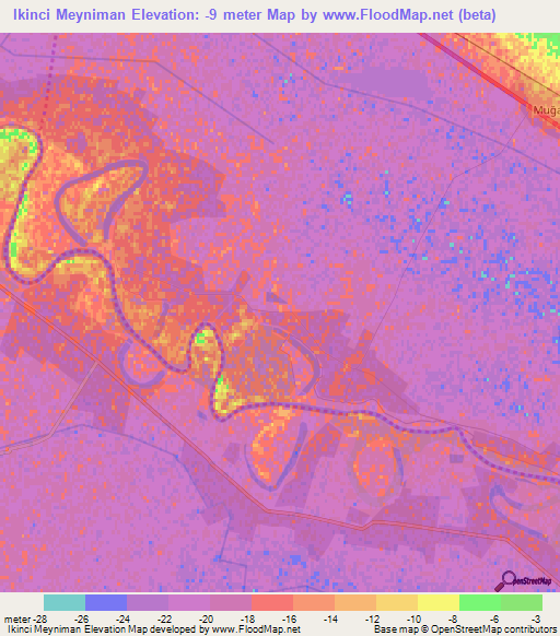 Ikinci Meyniman,Azerbaijan Elevation Map