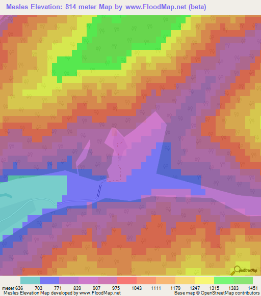 Mesles,Azerbaijan Elevation Map