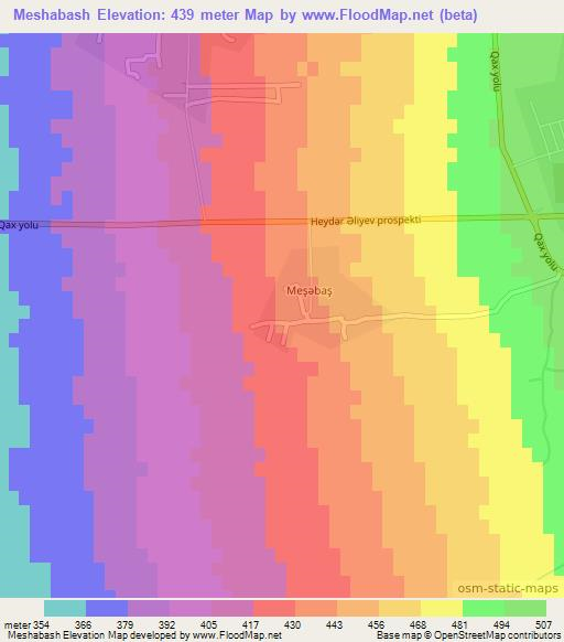 Meshabash,Azerbaijan Elevation Map