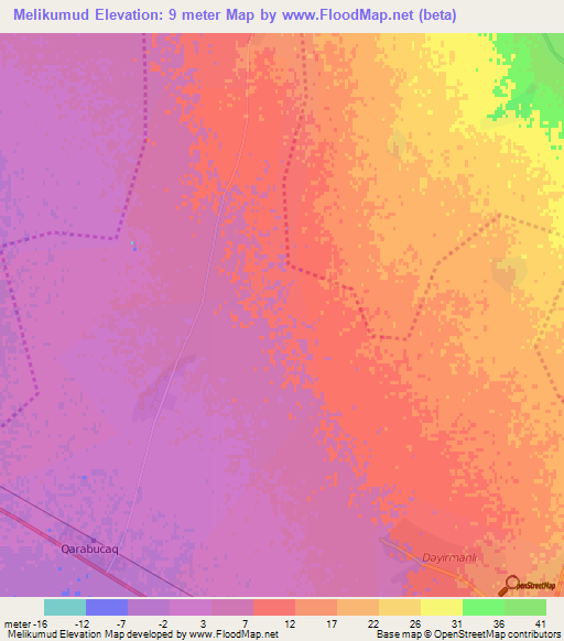 Melikumud,Azerbaijan Elevation Map