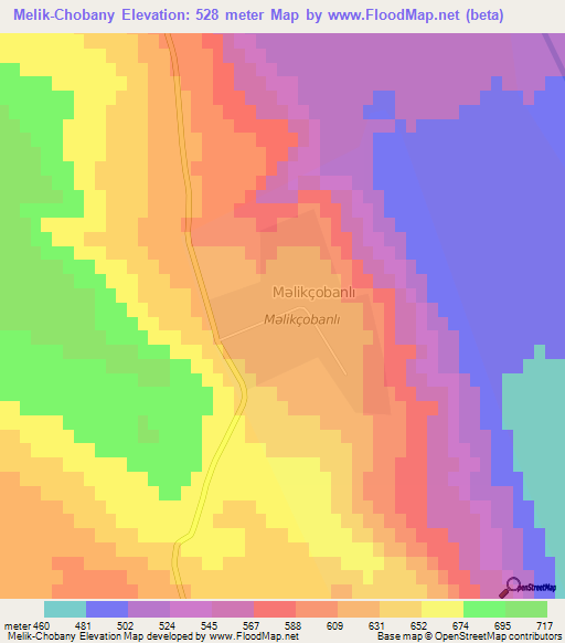 Melik-Chobany,Azerbaijan Elevation Map