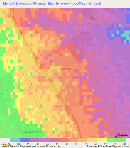 Mehdili,Azerbaijan Elevation Map
