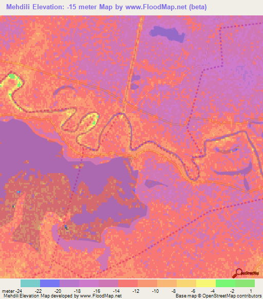 Mehdili,Azerbaijan Elevation Map