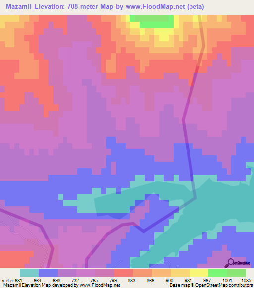Mazamli,Azerbaijan Elevation Map