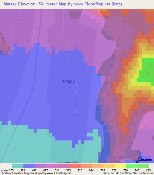 Matsex,Azerbaijan Elevation Map