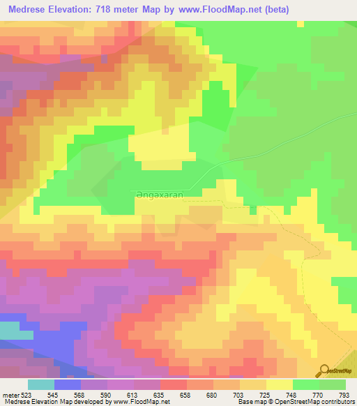 Medrese,Azerbaijan Elevation Map