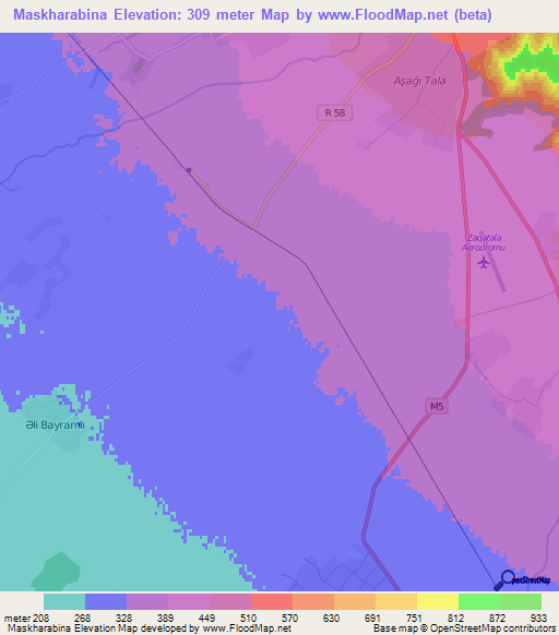 Maskharabina,Azerbaijan Elevation Map