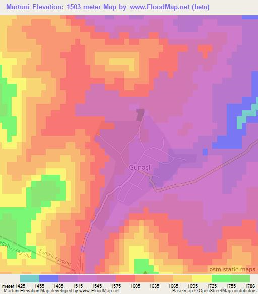Martuni,Azerbaijan Elevation Map