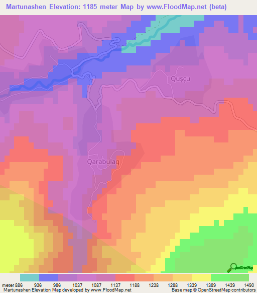 Martunashen,Azerbaijan Elevation Map