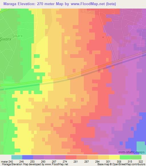 Maraga,Azerbaijan Elevation Map