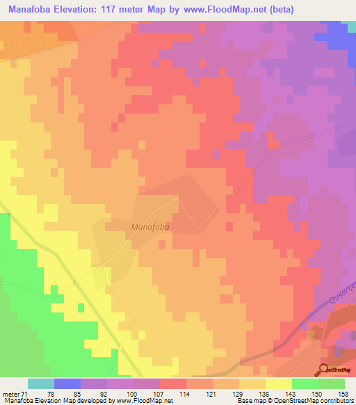 Manafoba,Azerbaijan Elevation Map