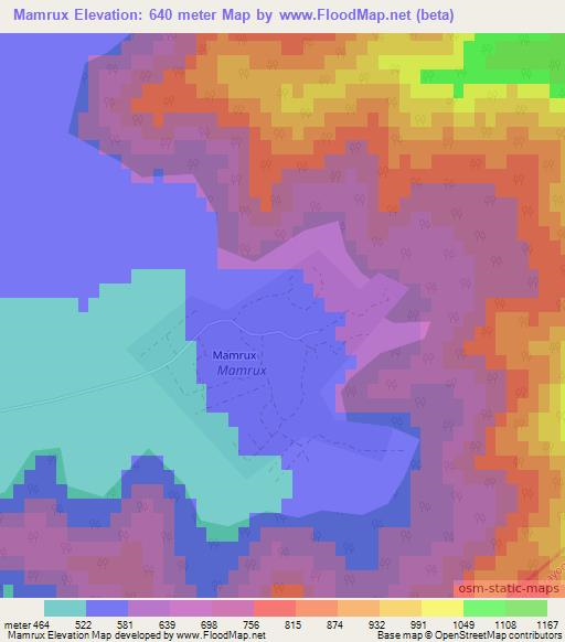 Mamrux,Azerbaijan Elevation Map