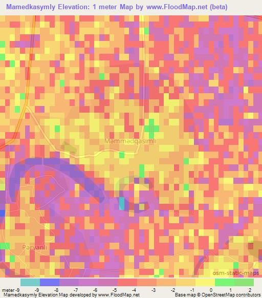 Mamedkasymly,Azerbaijan Elevation Map