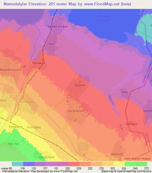 Mamedalylar,Azerbaijan Elevation Map