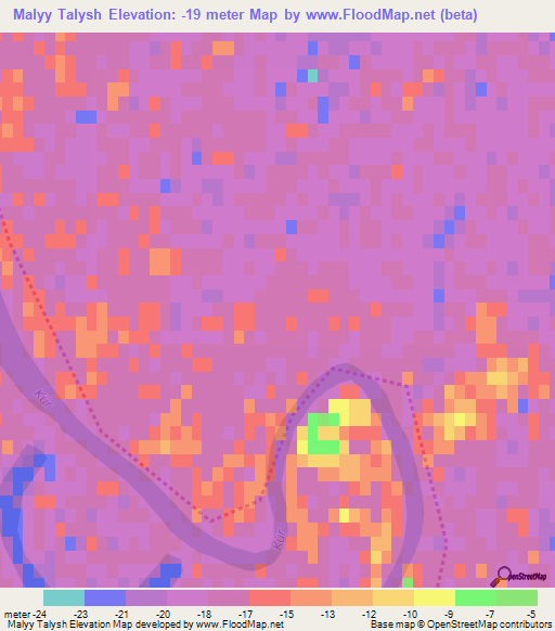 Malyy Talysh,Azerbaijan Elevation Map