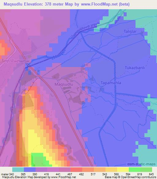 Maqsudlu,Azerbaijan Elevation Map