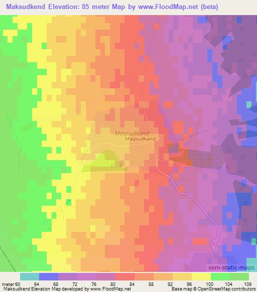 Maksudkend,Azerbaijan Elevation Map