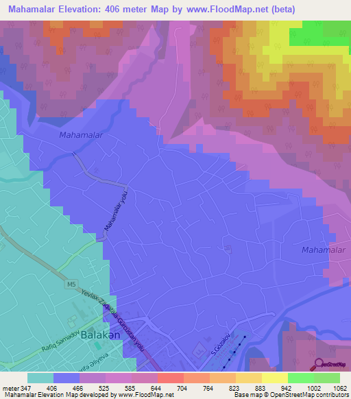 Mahamalar,Azerbaijan Elevation Map