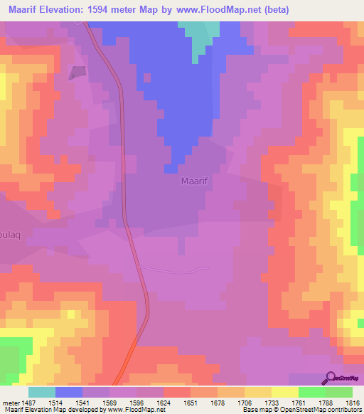 Maarif,Azerbaijan Elevation Map