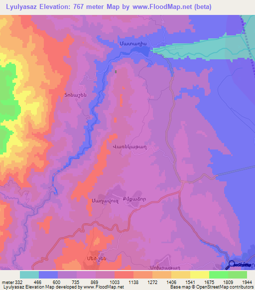 Lyulyasaz,Azerbaijan Elevation Map