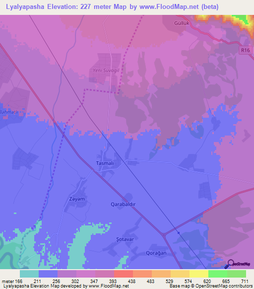 Lyalyapasha,Azerbaijan Elevation Map