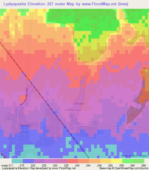 Lyalyapasha,Azerbaijan Elevation Map