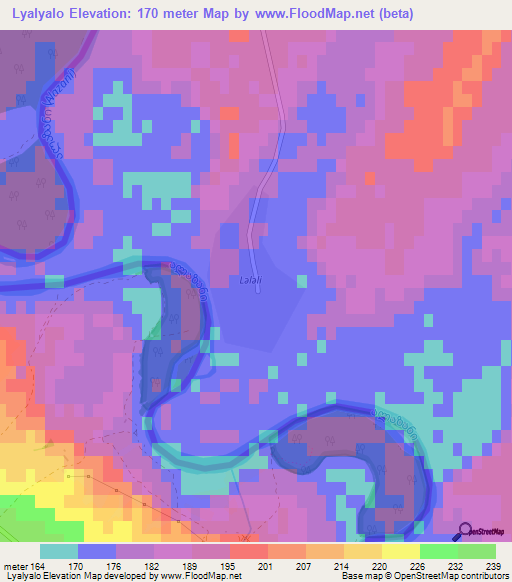 Lyalyalo,Azerbaijan Elevation Map