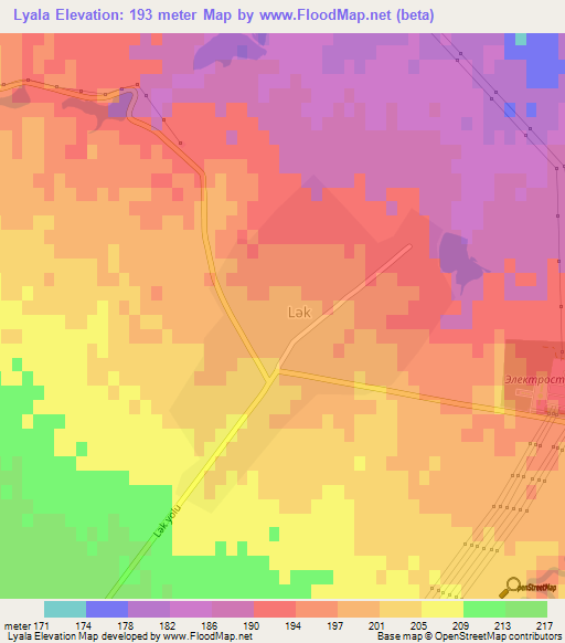 Lyala,Azerbaijan Elevation Map