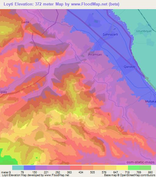 Loyti,Azerbaijan Elevation Map