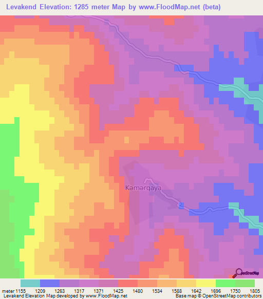 Levakend,Azerbaijan Elevation Map