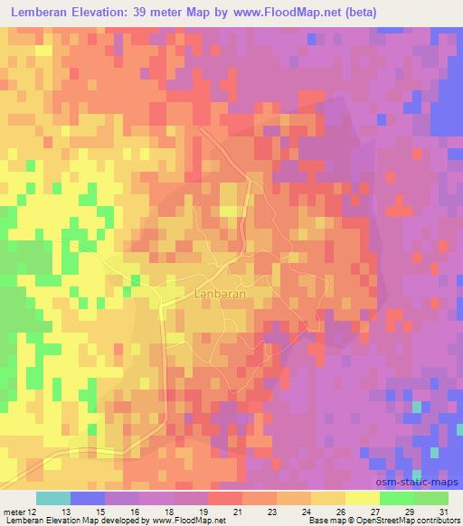 Lemberan,Azerbaijan Elevation Map